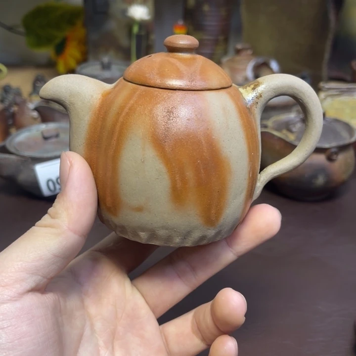 的野智士独控后手壶备前烧作品