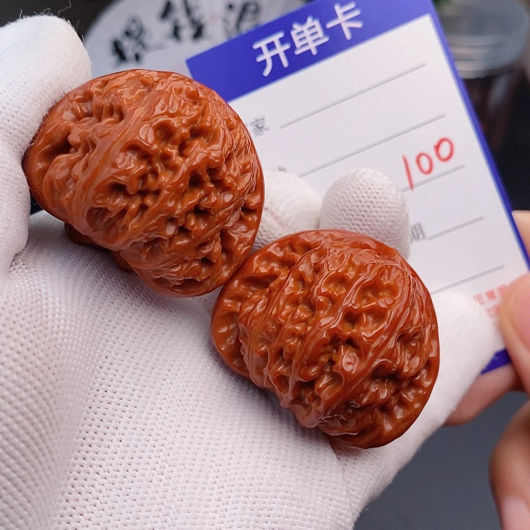 文玩核桃把件40球白10