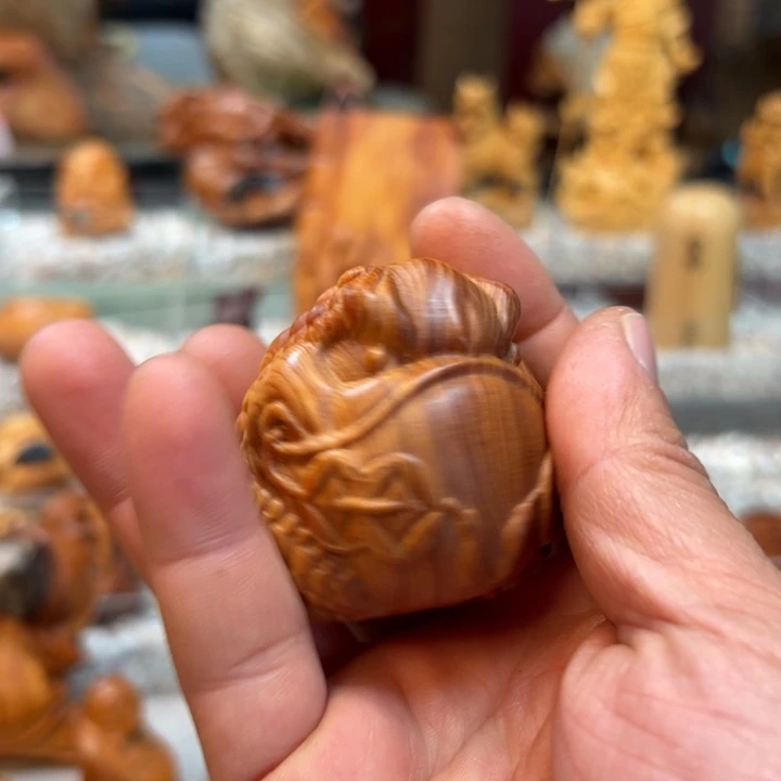 木渔*木雕手工制作手把件木雕