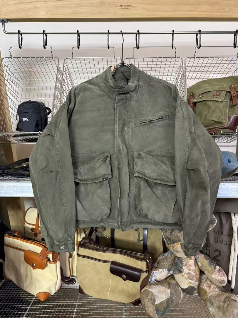 GARMENT DYED TRACK JACKET 水洗口袋拉链夹克-251278