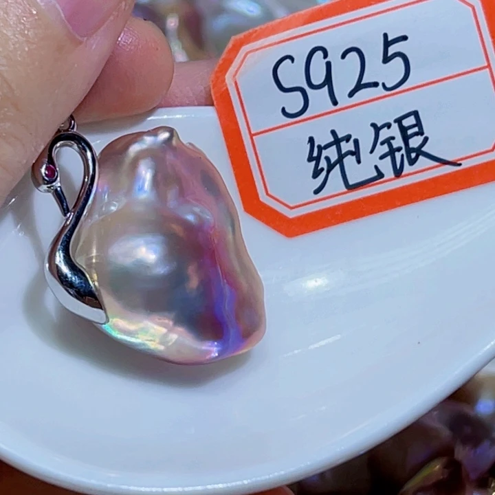 淡水珍珠银S925镶嵌颈饰