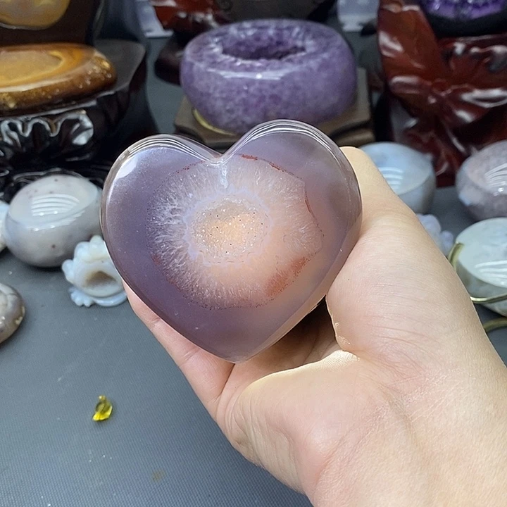 未镶嵌紫晶摆件爱心