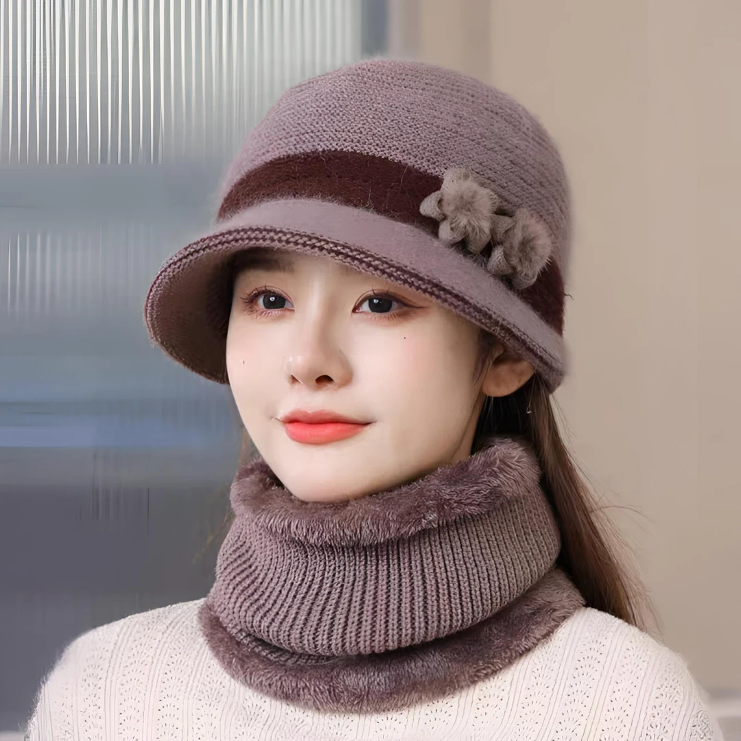 中老年人帽子女冬天老人奶奶妈妈保暖加厚帽棉针织线老太太帽