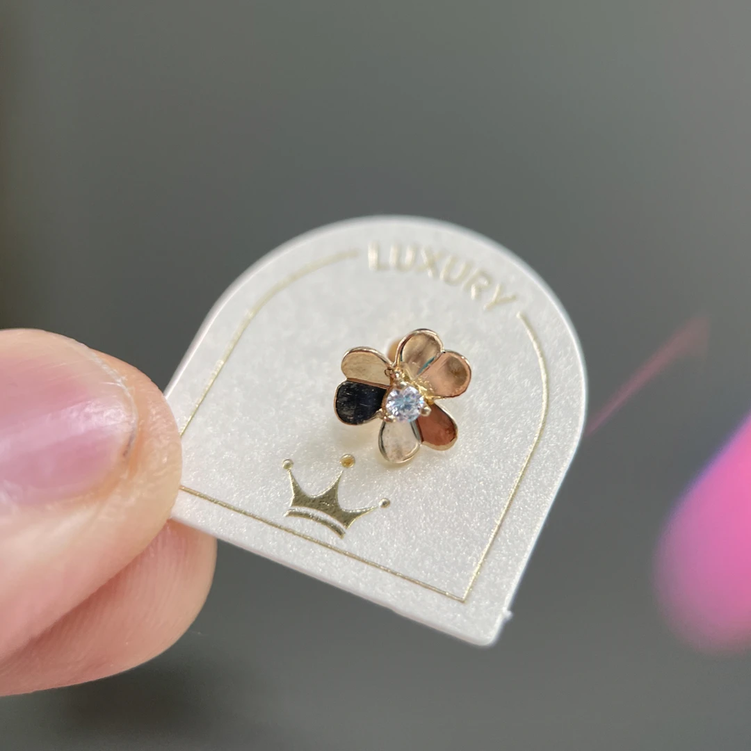 合金耳饰 韩国立体小花耳钉耳拧三瓣花