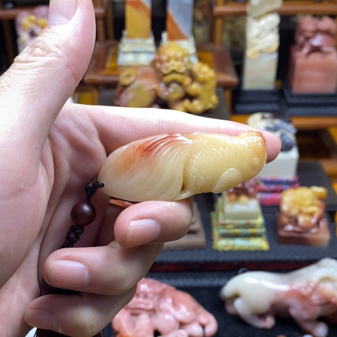 寿山石印石红红火火好好好