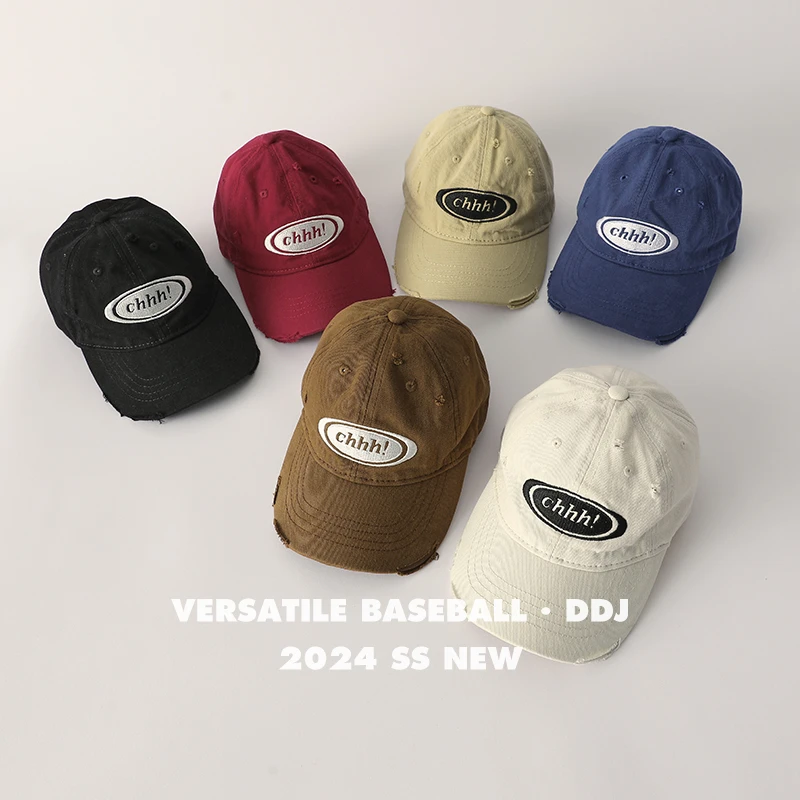 多多家8176【质感.棒球帽】儿童春秋有型双层百搭休闲刺绣帽子组合