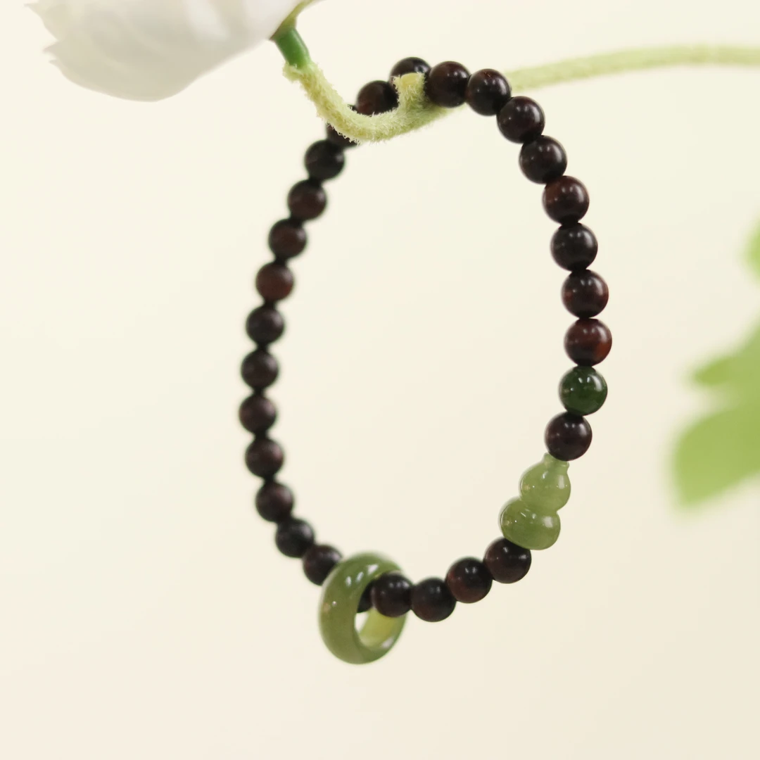 ZC10A18606[原创]小叶紫檀和田玉手串（多样性发货)