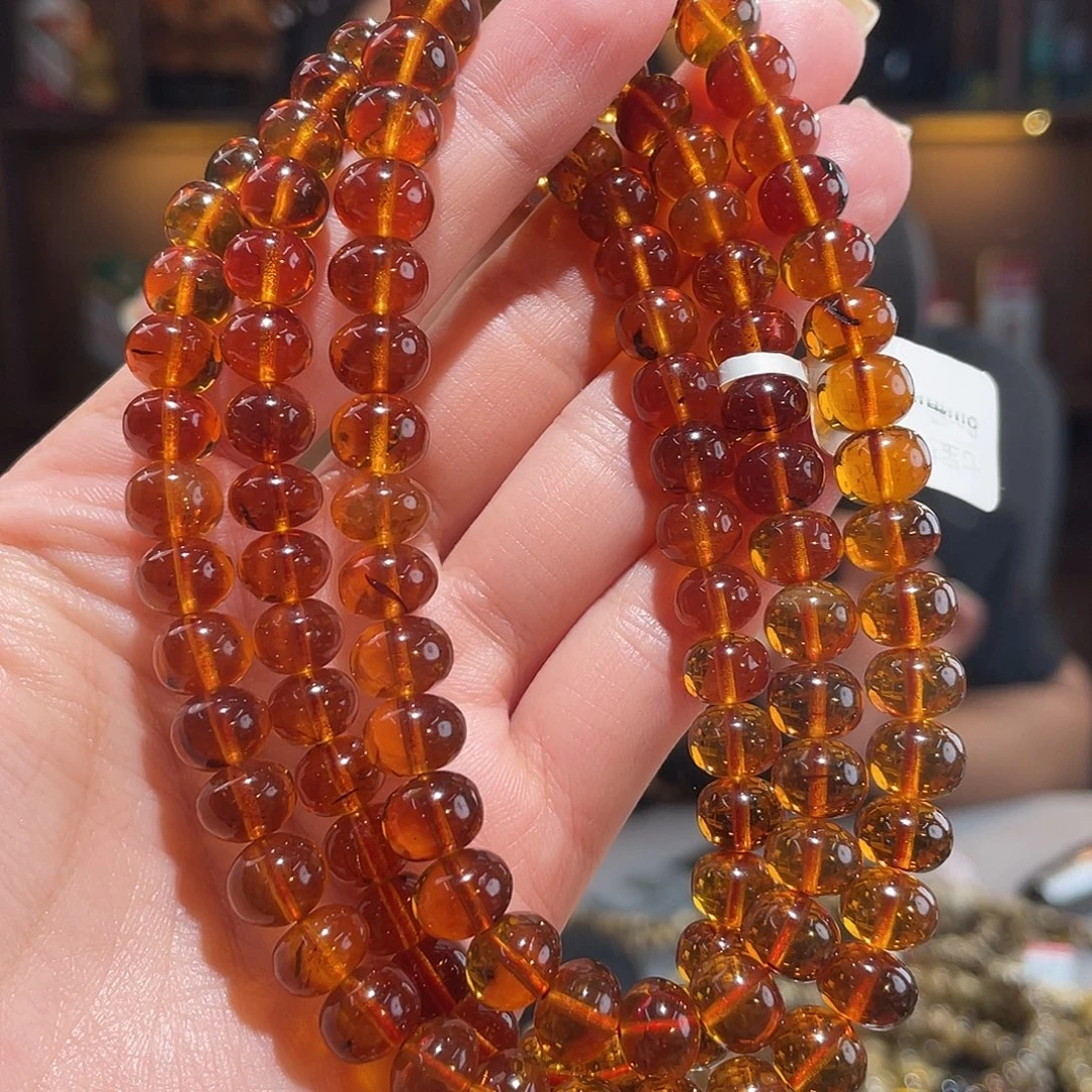 琥珀颈饰未镶嵌8m红