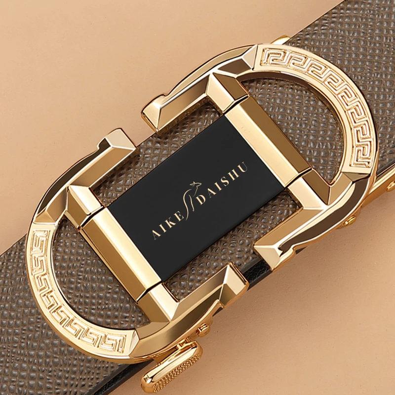 男士皮带真皮自动扣精选牛皮休闲腰带男中青年时尚商务潮流裤带男