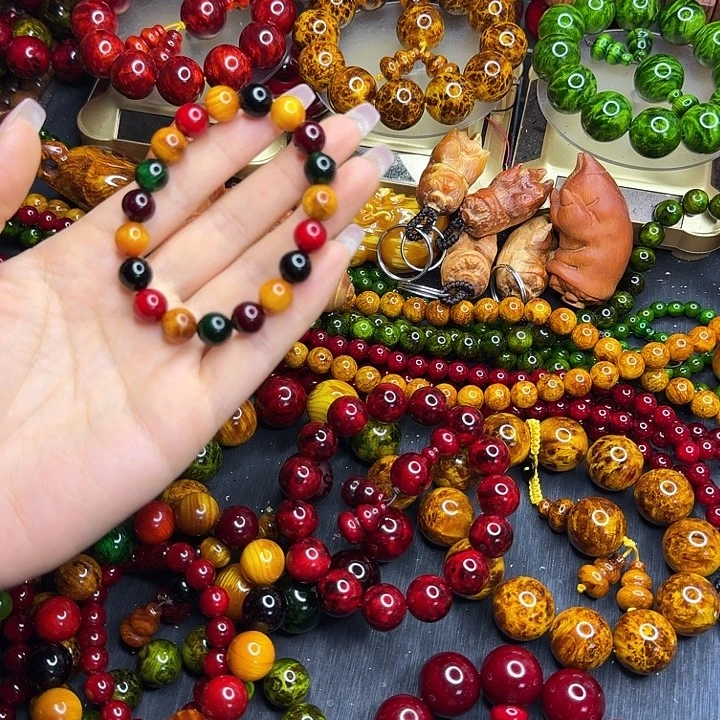 松木琥珀木文玩手串