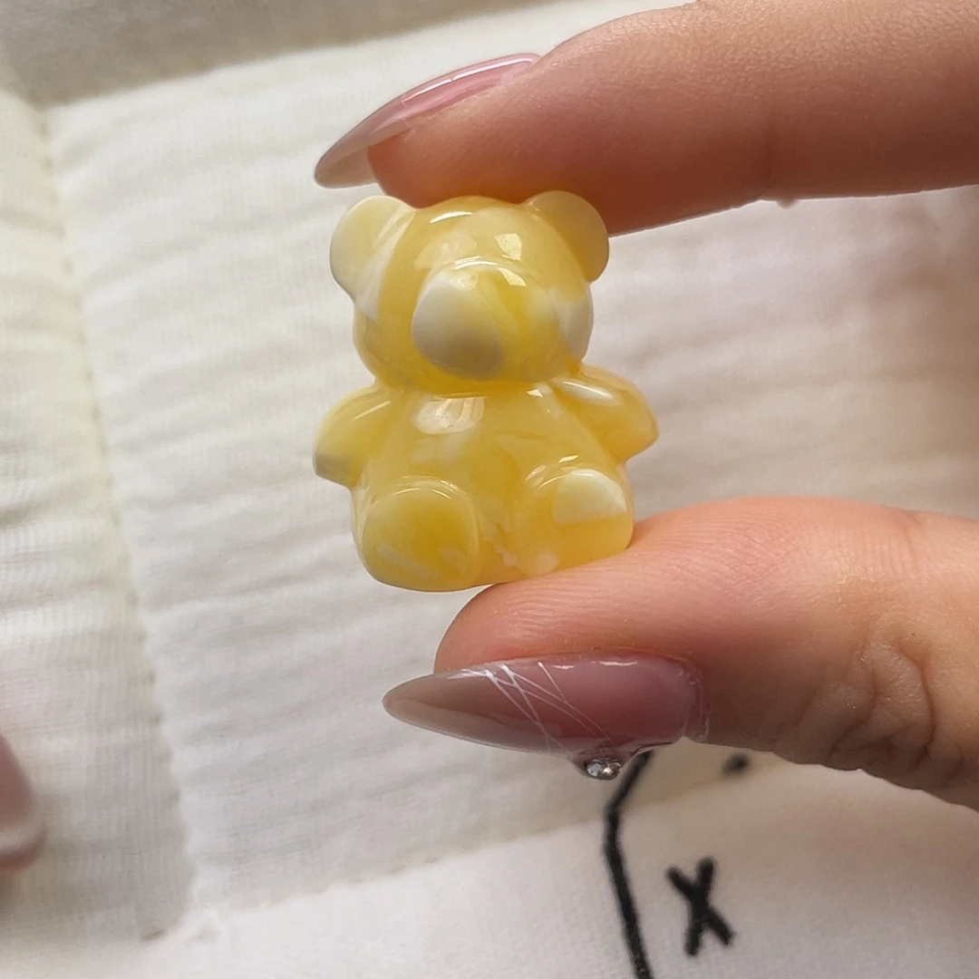 琥珀未镶嵌裸石坐坐熊
