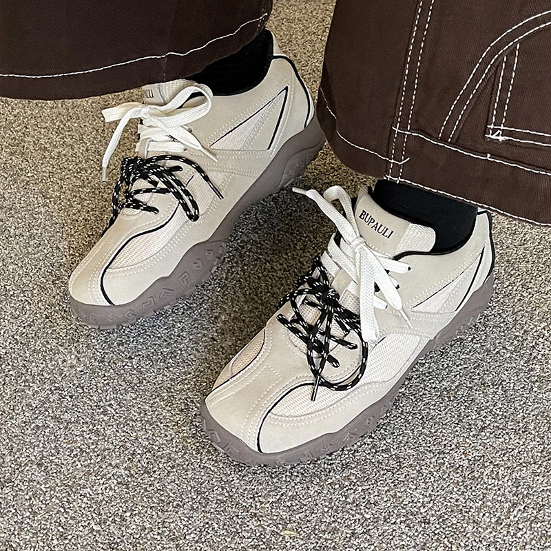 BUPAULI复古德训鞋潮鞋隐形增高约5公分时尚休闲鞋情侣款户外鞋