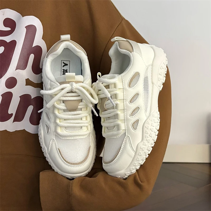 人本正品女鞋新款厚底增高薄款休闲鞋透气运动鞋夏季百搭鞋子推荐