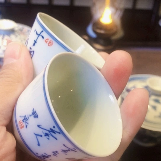 摆件陶手工茶具2个杯子