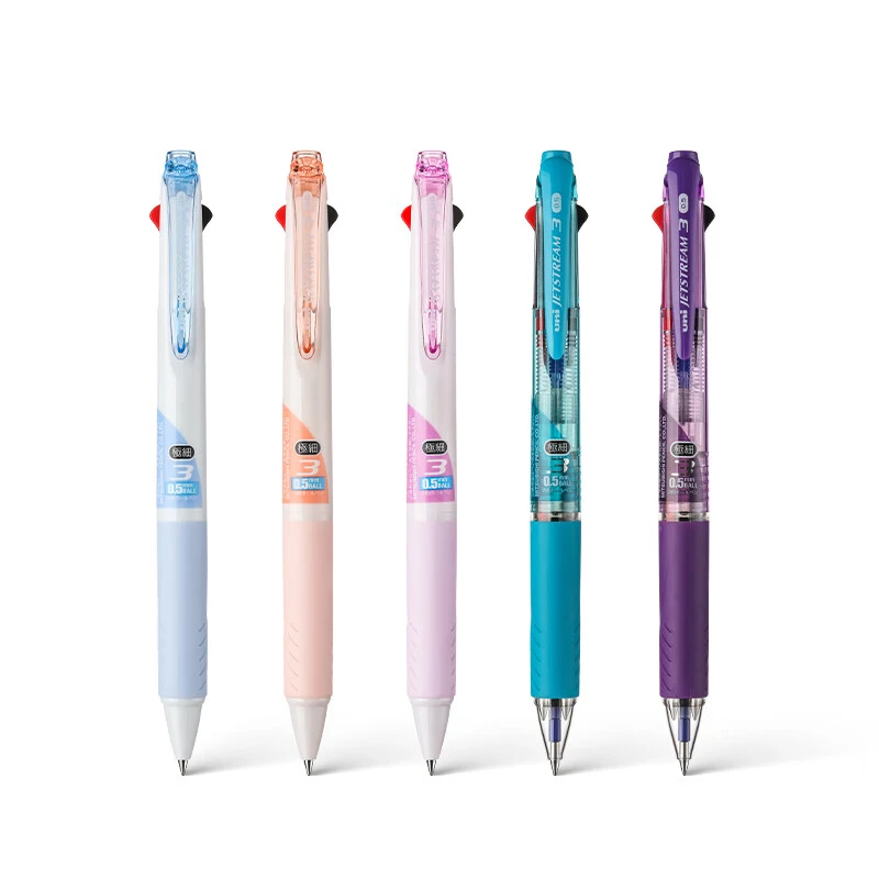 日本uni三菱动漫联名多色圆珠笔按压3色油笔笔记作业多色笔多合一