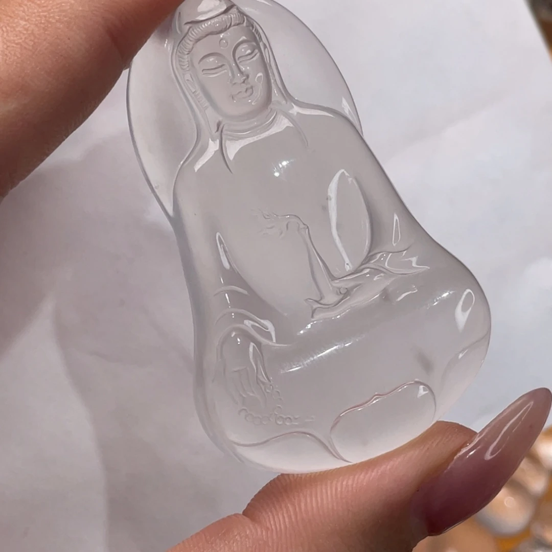 玉***～石英质玉未镶嵌素衣菩萨