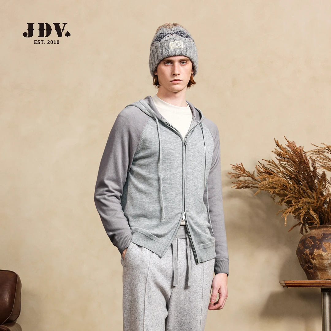 J.D.V2025秋款新款上新男士连帽长袖外套开衫WYN5458