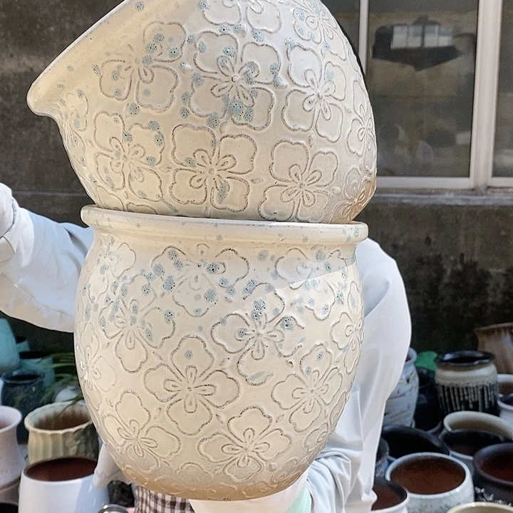 紫砂花盆正品口20高19