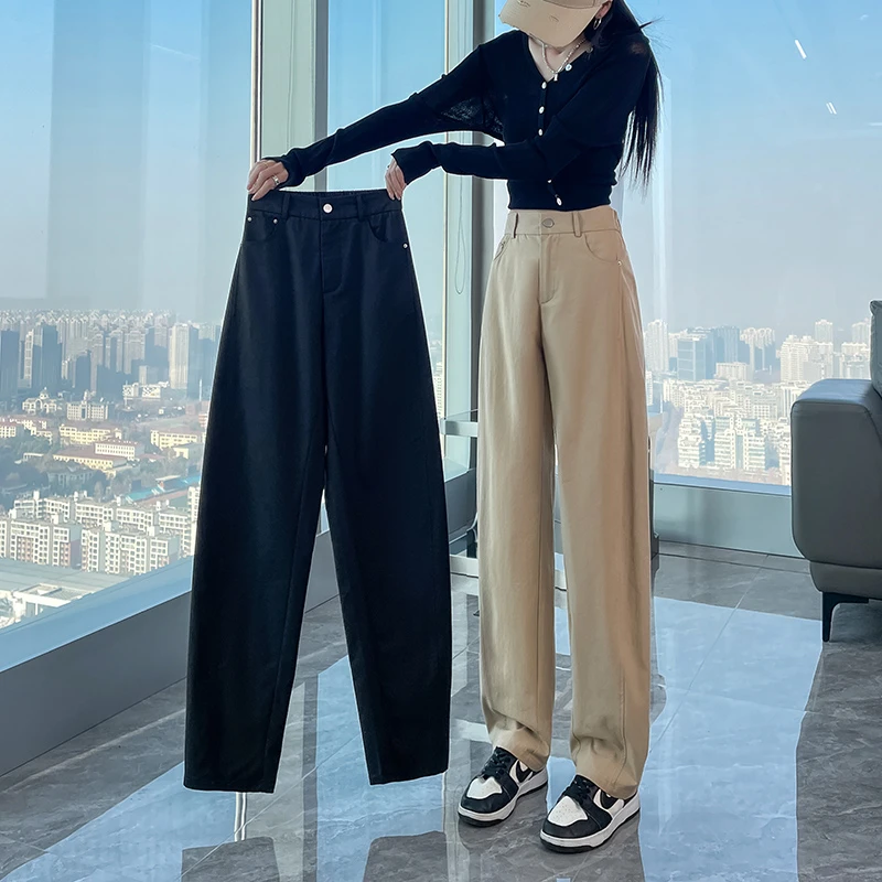 小个子弯刀休闲裤女2025夏季薄款大码梨形身材宽松显瘦镰刀阔腿裤