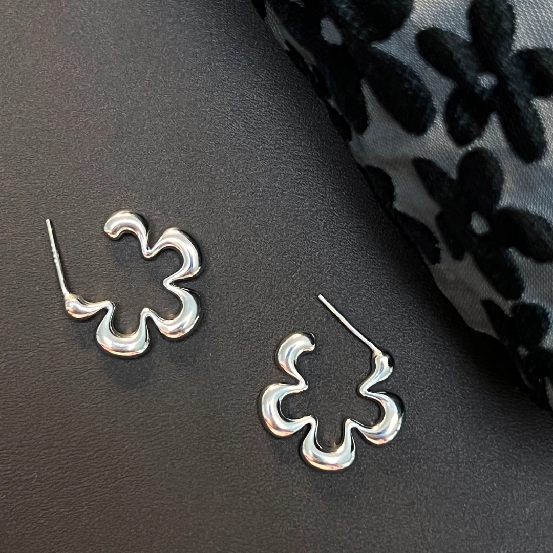 925银仿珍珠耳饰 E1923   简韩花朵耳饰