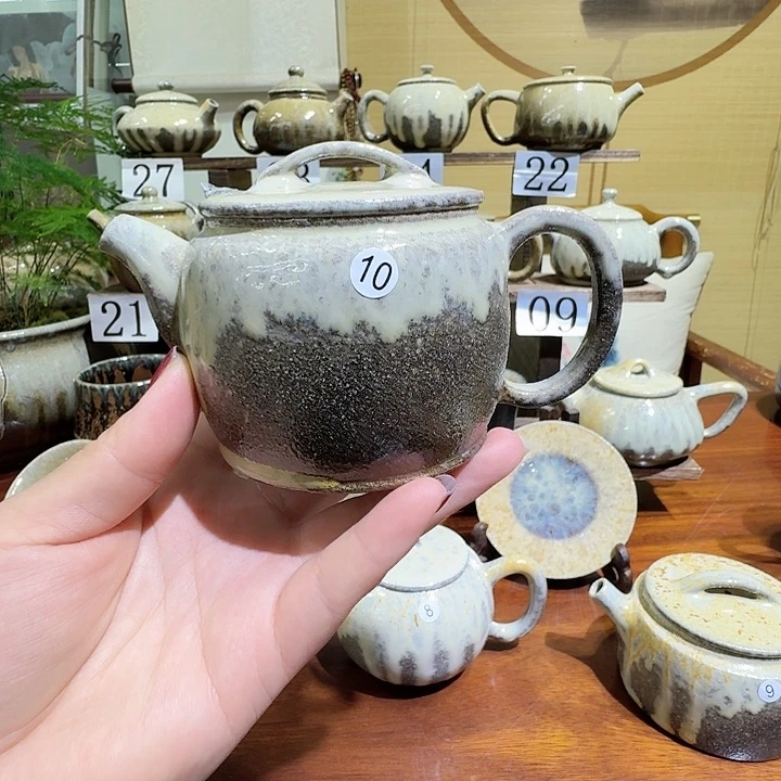 建水紫陶白泥柴烧壶微瑕