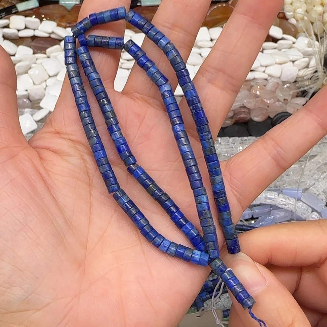 玛瑙/玉髓合金珠宝半成品青金剁珠4mm一条