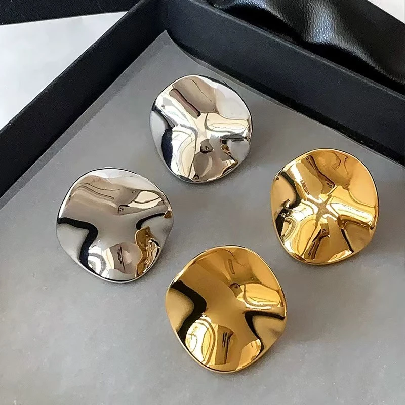 合金耳饰 银针不规则金属圆形耳钉欧美夸张耳环时尚气质耳饰高级