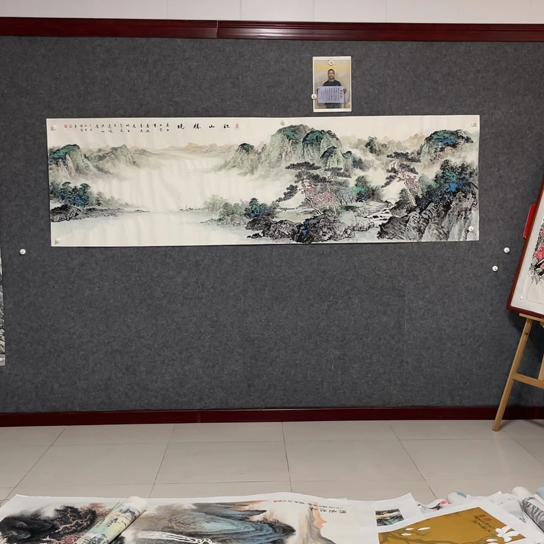 静***国画八尺对开画芯 捡漏