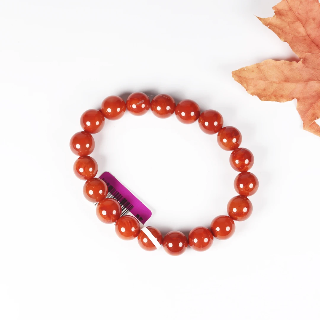 【小娟珠宝】f041 精品国风火焰纹南红圆珠手串 xh02