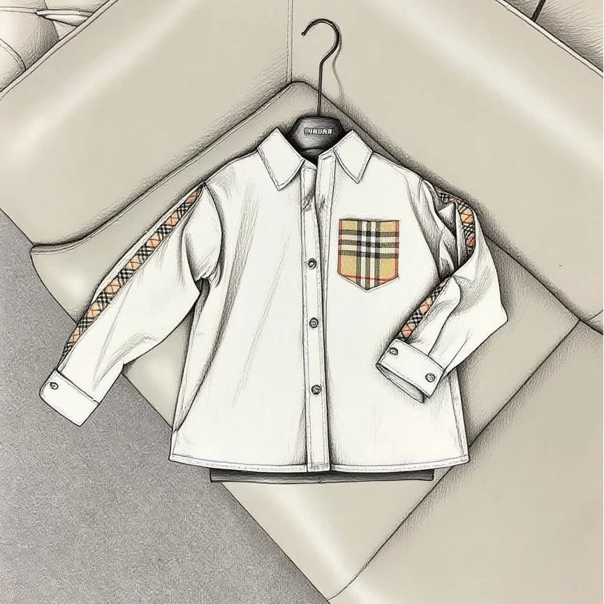 【白色衬衫】百搭上衣休闲方领春秋衬衫外套男女童装潮童必备