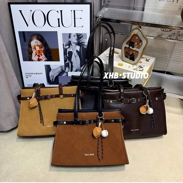 秋冬复古大容量复古托特包包女式2025新款时尚百搭单肩腋下托特包