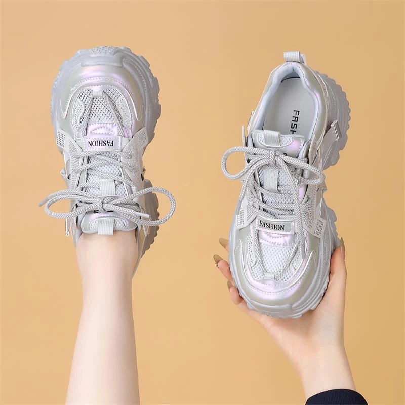 厚底老爹鞋女2025春夏季新款爆款洋气百搭休闲鞋小个子软底运动鞋