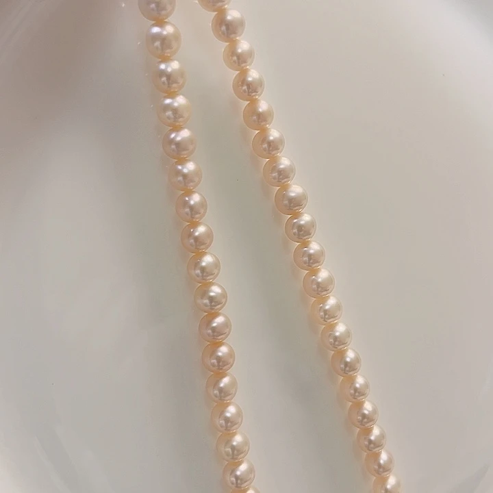 6.6左右香槟色超显白淡水珍珠未镶嵌