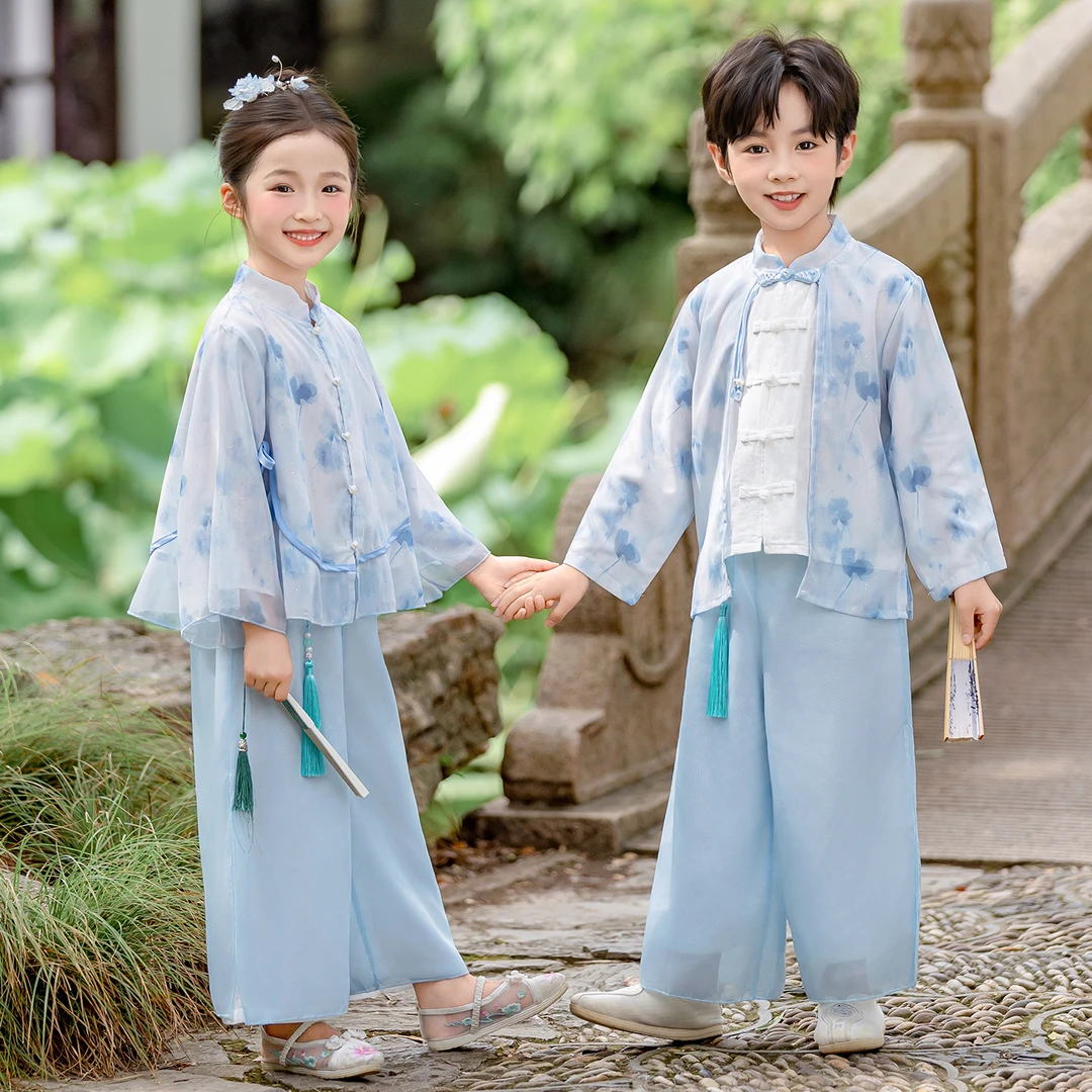 中国风男童女童宝宝通用2025秋季国风汉服套装古风古装表演服