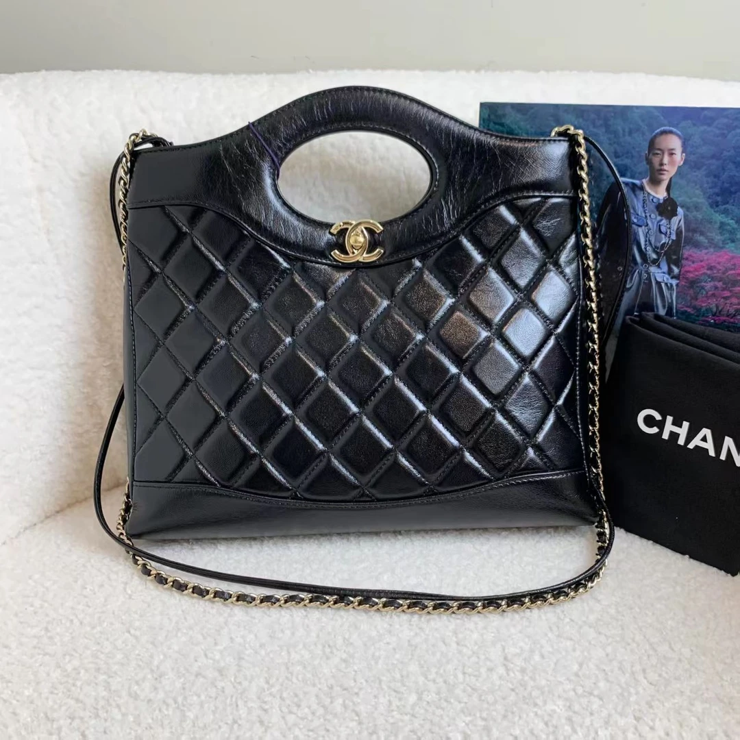 99新 Chanel/香奈儿 壹臻/黑金油蜡31bag小号包 32068060