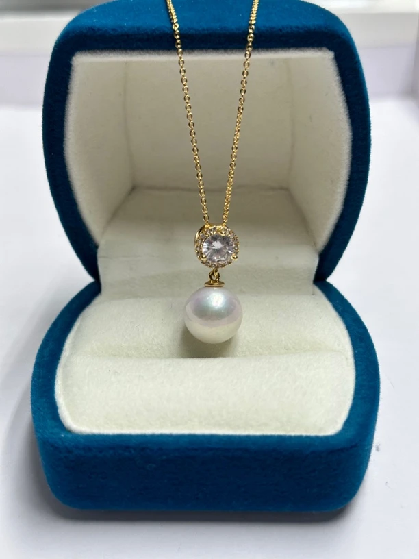 天然淡水珍珠11-12mm冰糖心吊坠R686