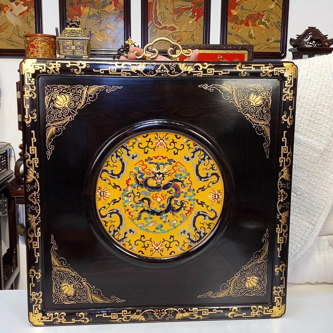 黑酸枝木类成套家具紫光檀挂屏