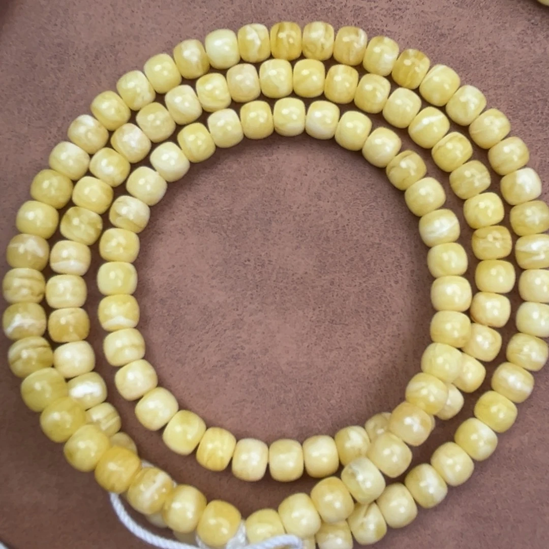 蜜蜡未镶嵌颈饰纯天然俄料白花虎皮7.5*6.5