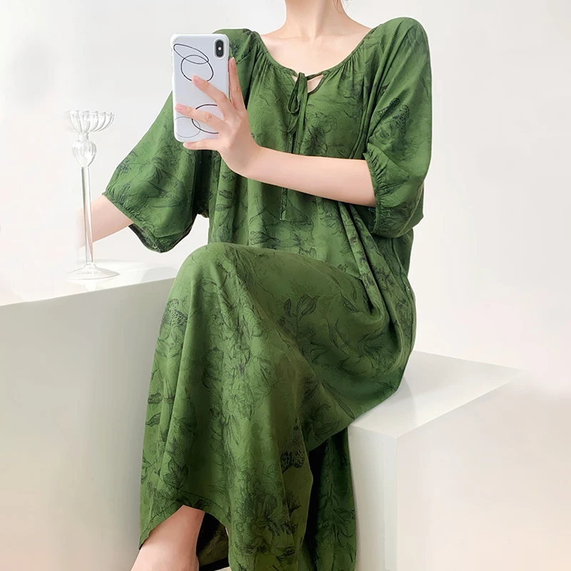 【带内衬防凸点】莱赛尔天丝棉睡裙女夏天睡衣爆款女大学生睡衣