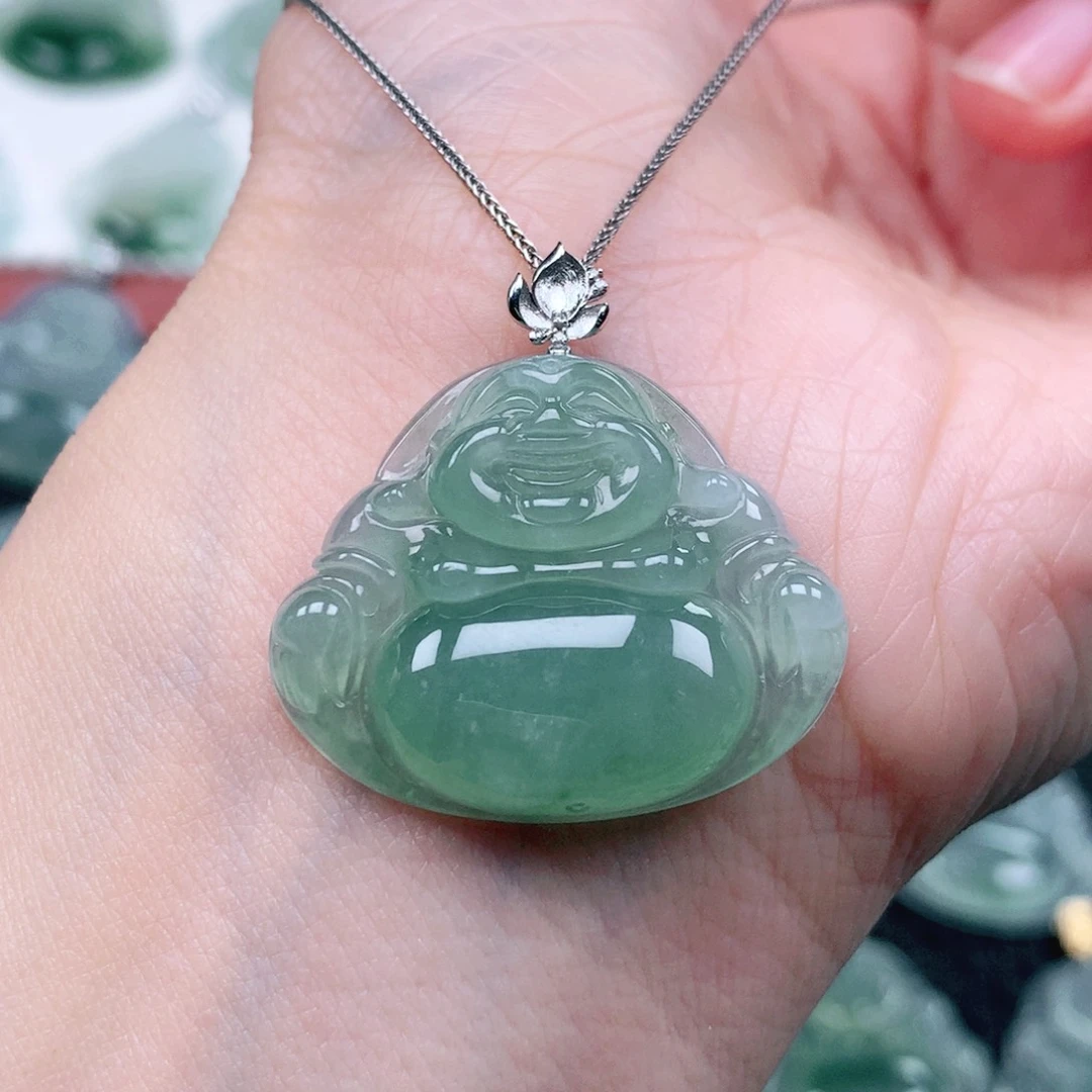 吊坠(不含链)18K金镶嵌翡翠