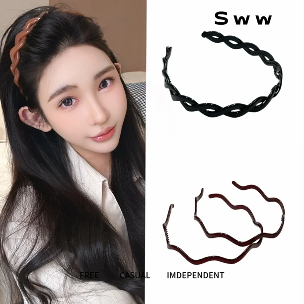 SWW可拆卸 多戴 简约纽结碎发神器网红气质高颅顶发箍