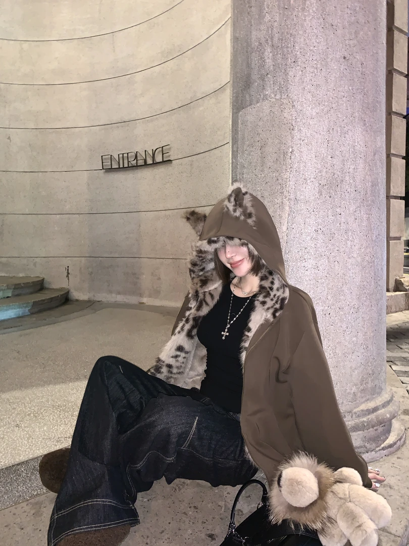 LynkaVogue连帽收口袖长袖常规保暖棉服棉衣冬季外套厚款宽松型