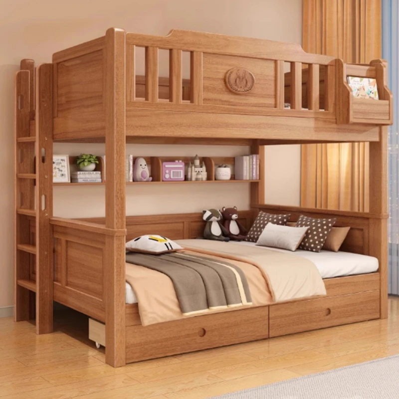 全实木胡桃木上下床子母床上下同宽双层床儿童高低床两层上下铺床