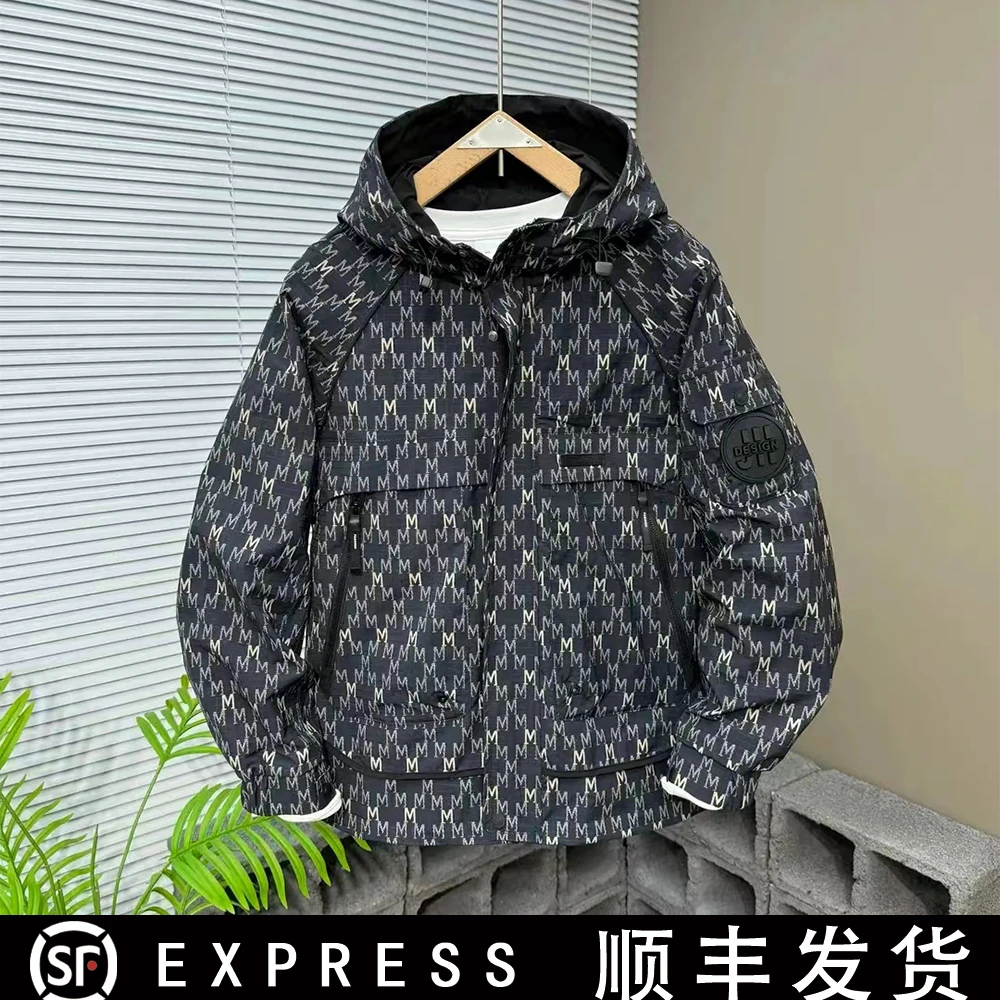 T2501秋季新款欧货潮流字母潮牌时尚洋气百搭宽松男士夹克外套