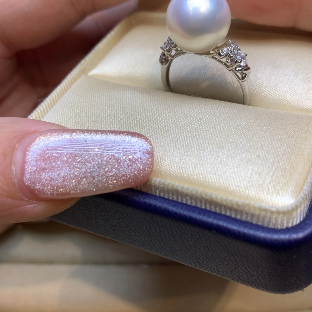 14K金镶嵌戒指海水珍珠