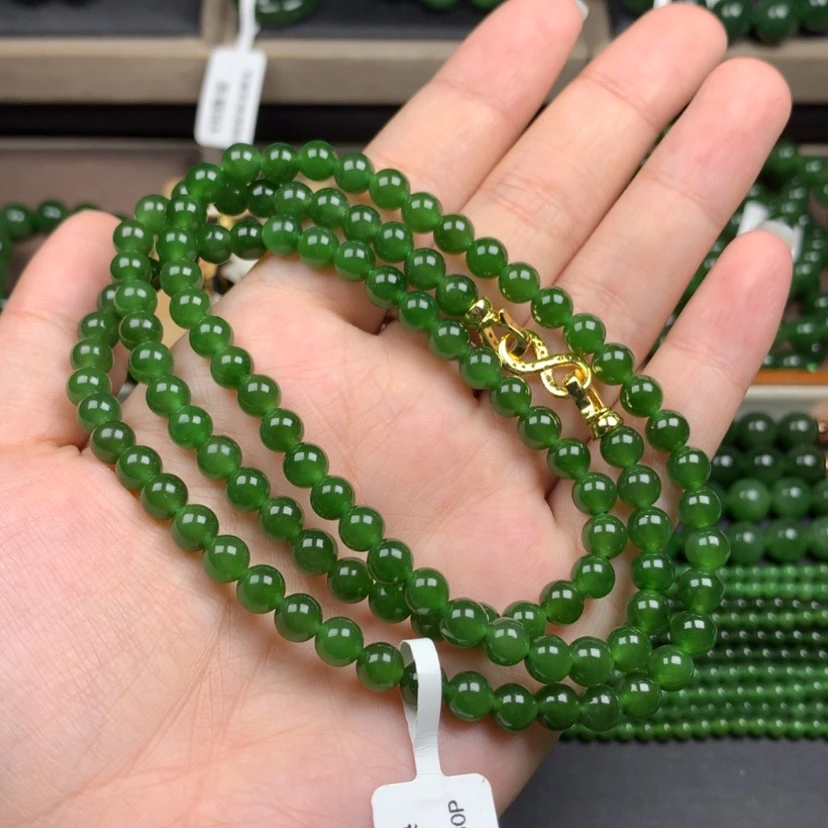 【闪购商品】颈饰未镶嵌和田玉（碧玉）6m辣绿高货