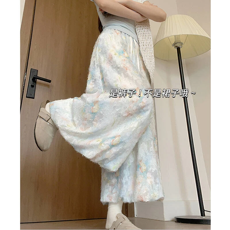 碎花蕾丝花苞裙女夏季新款小众设计a字伞裙法式莫奈花园半身裙裤
