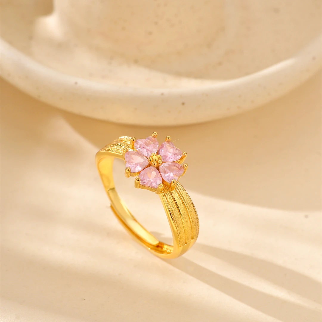 铜合金戒指 新款复古活口指环精致可调节网红ins镶钻森系简约少女