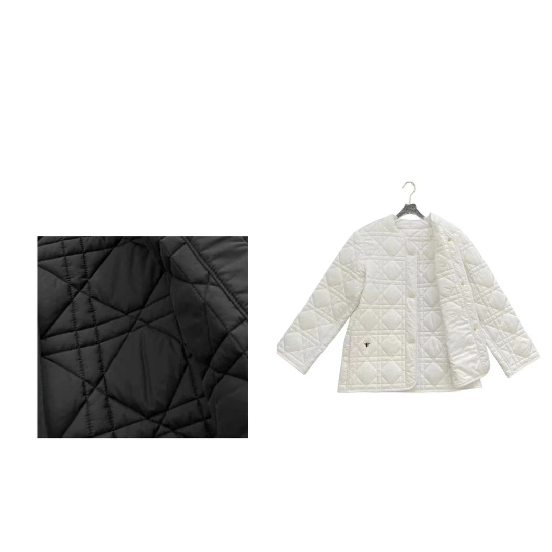 经典藤格纹小D同款棉服女款0638