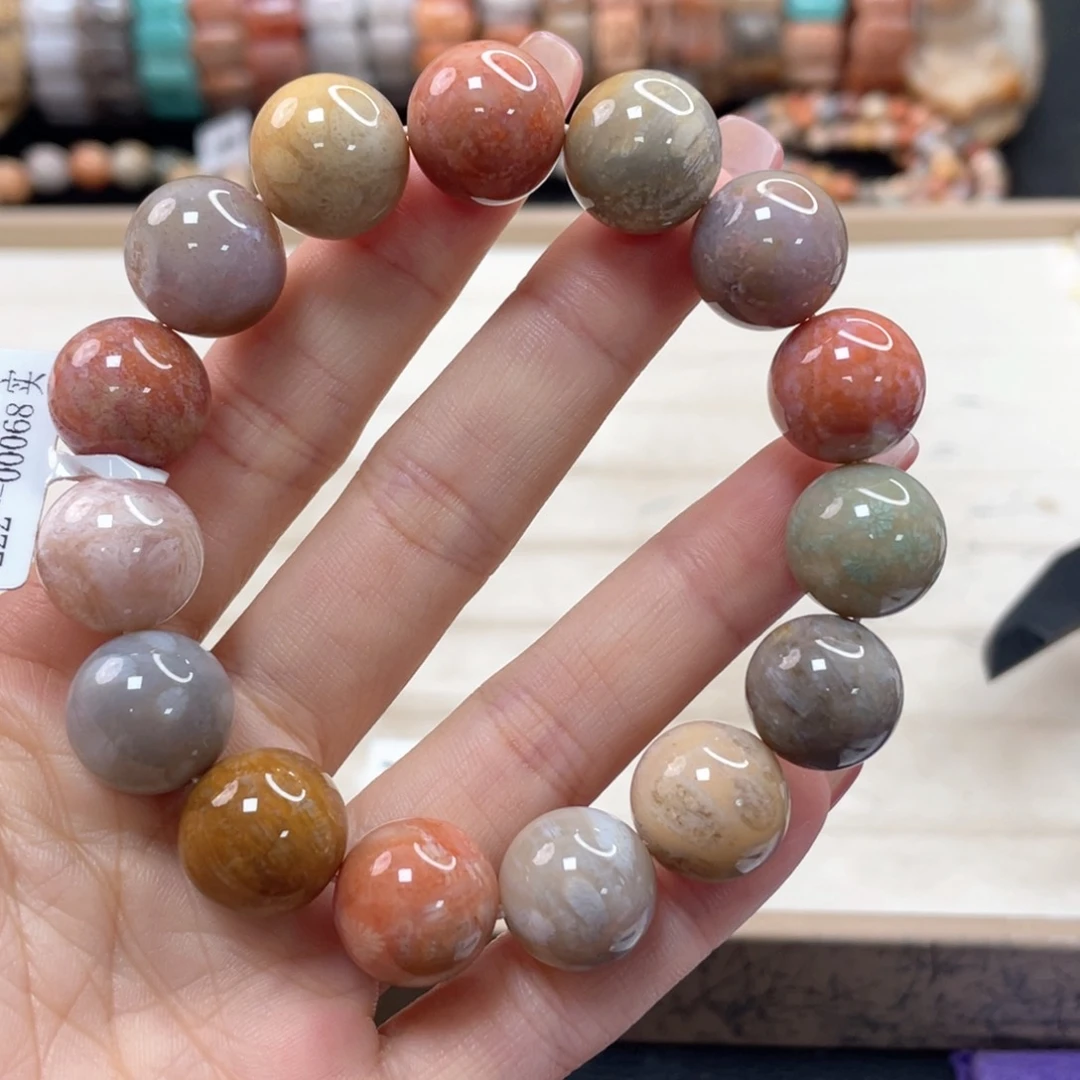 硅化珊瑚（珊瑚玉）手链未镶嵌芒***妈016